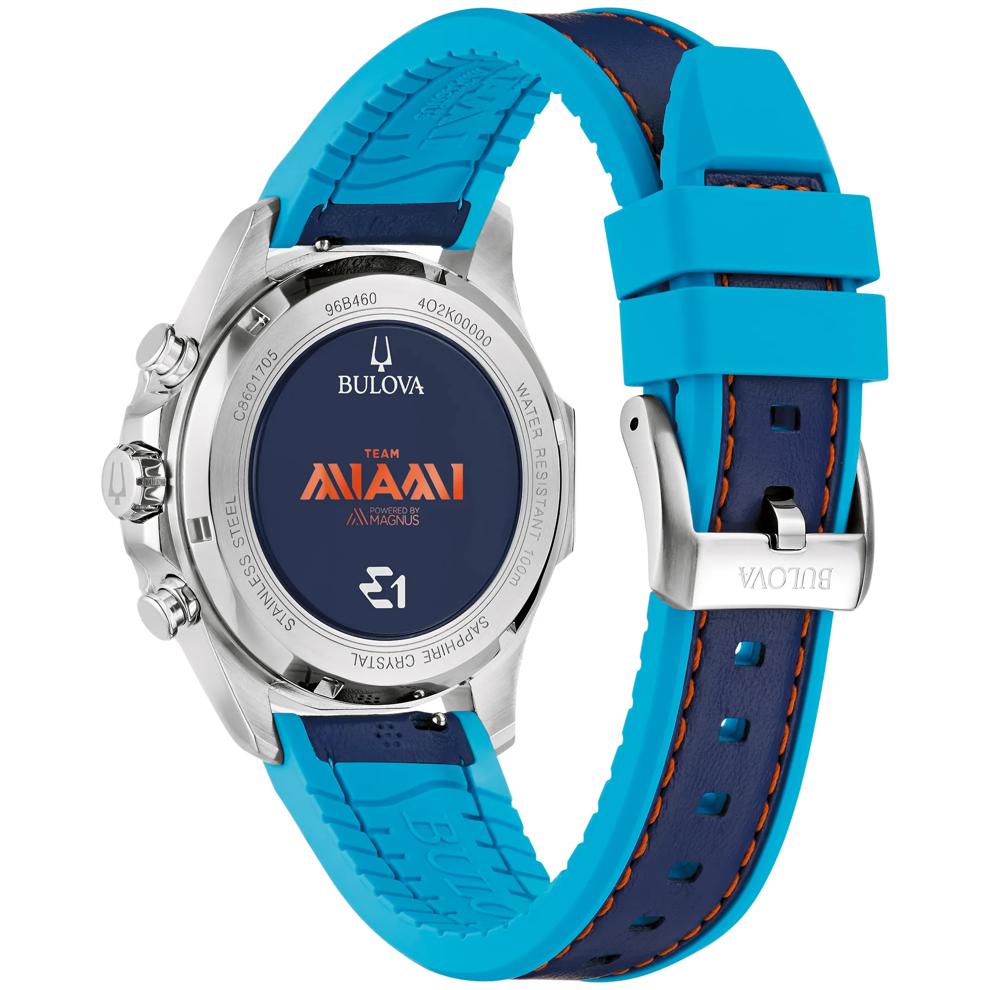 Men's E1 Team Miami Watch With Blue Leather and Silicone Strap. – Image 3 of 3