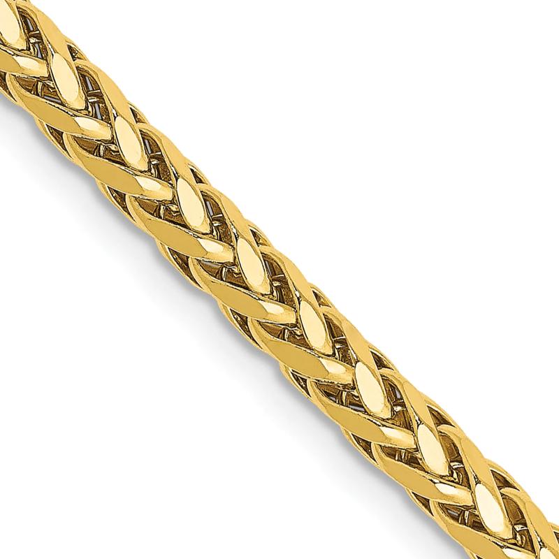 Semi-Solid Diamond-Cut Wheat Chain in 14K Yellow Gold, 3.1MM, 24" – Image 3 of 3