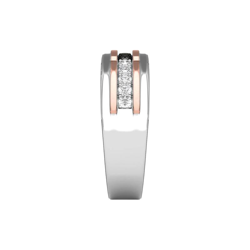 Men&#39;s Black and White Diamond Ring in 10K White and Rose Gold &#40;1/2 ct. tw.&#41; – Image 3 of 3