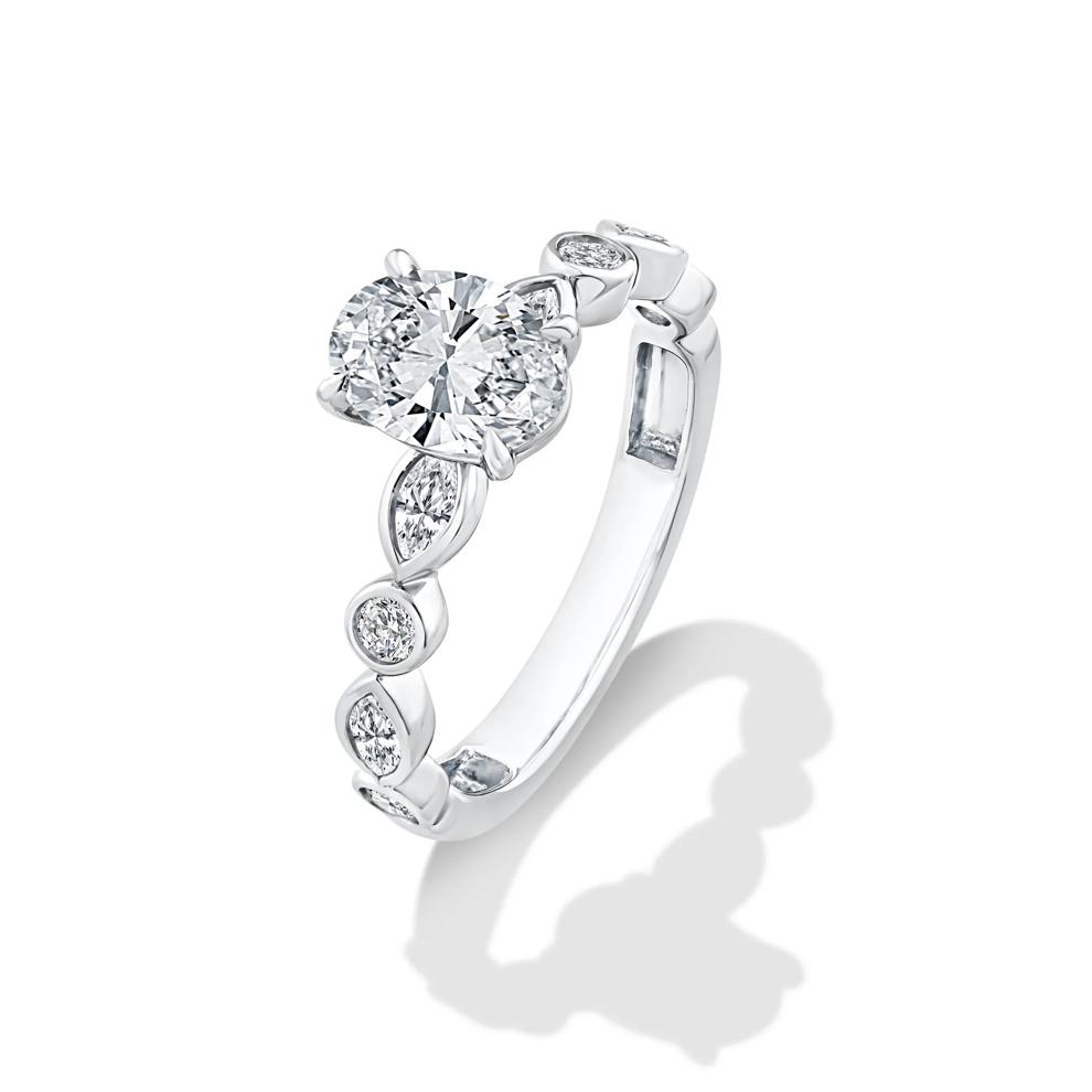 Lab Grown Diamond Oval Center Engagement Ring in 10K White Gold (1 3/8 ct. tw.) – Image 4 of 4