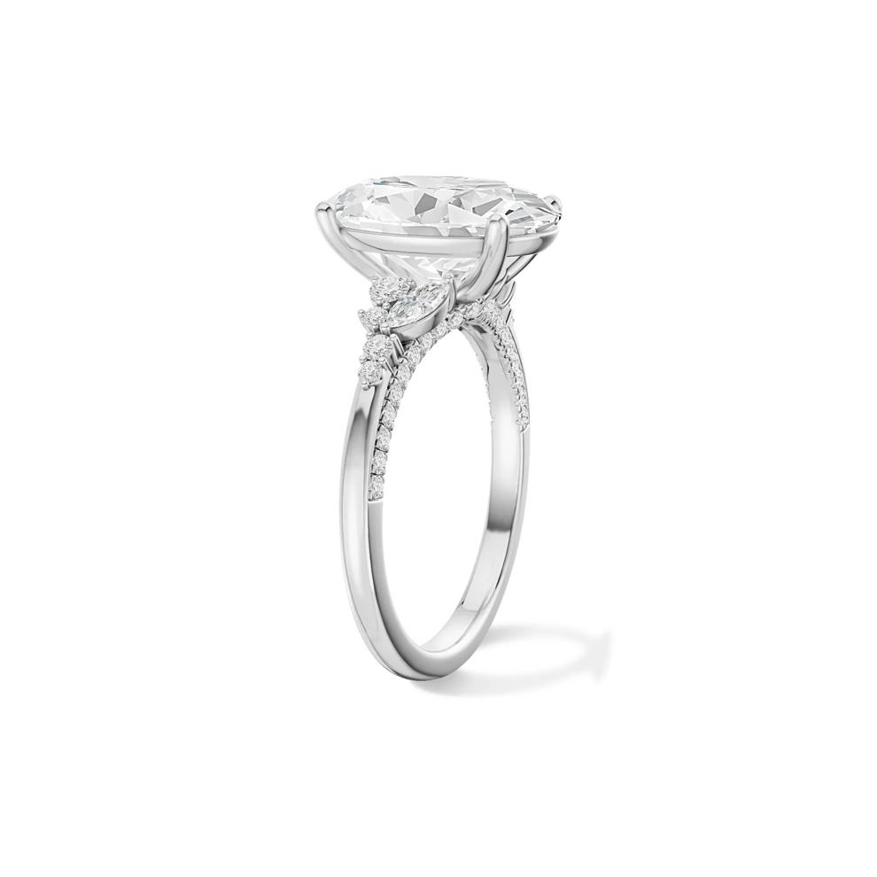 Lab Grown Diamond Oval Center Engagement Ring in 14K White Gold (4 1/2 ct. tw.) – Image 4 of 4