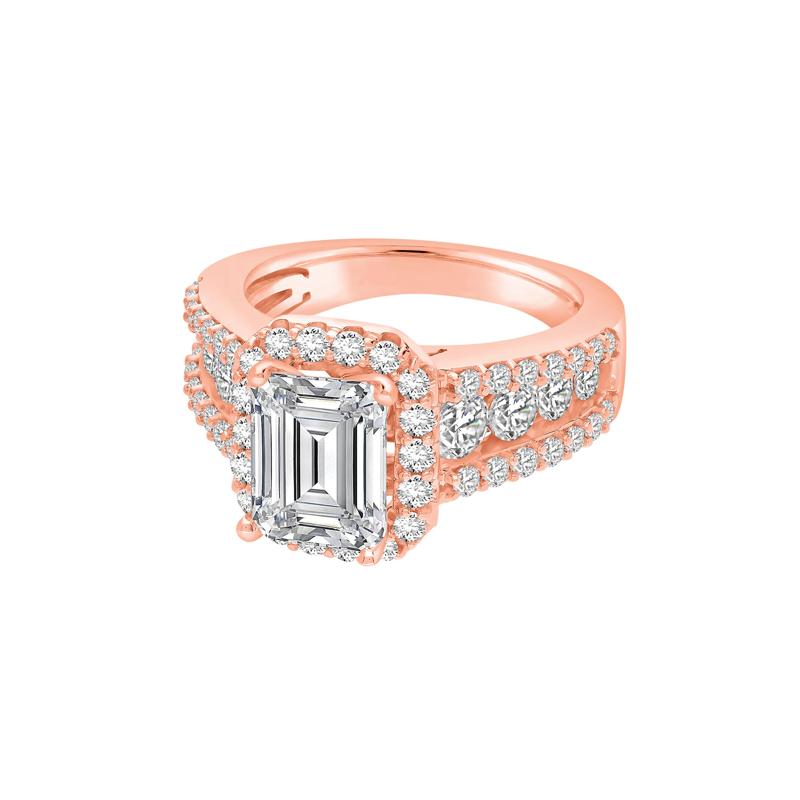 Lab Grown Diamond Halo Engagement Ring in 14K Rose Gold &#40;3 1/2 ct. tw.&#41; – Image 4 of 4