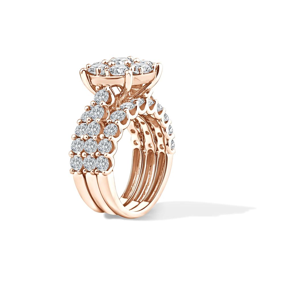 Lab Grown Diamond Round Composite Engagement Set in 10K Rose Gold (5 ct. tw.) – Image 3 of 6