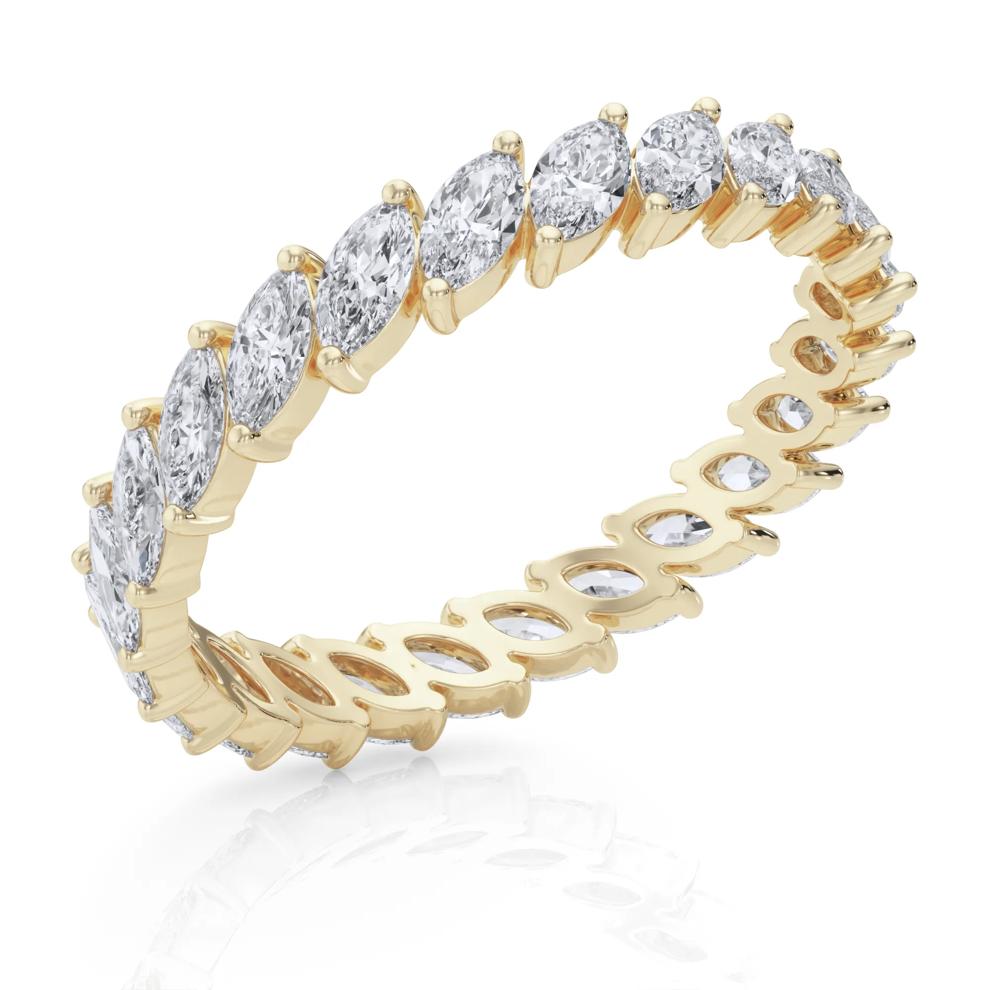 Lab Grown Diamond Marquise Slant Eternity Band in 14K Yellow Gold (2 ct. tw.) – Image 5 of 5