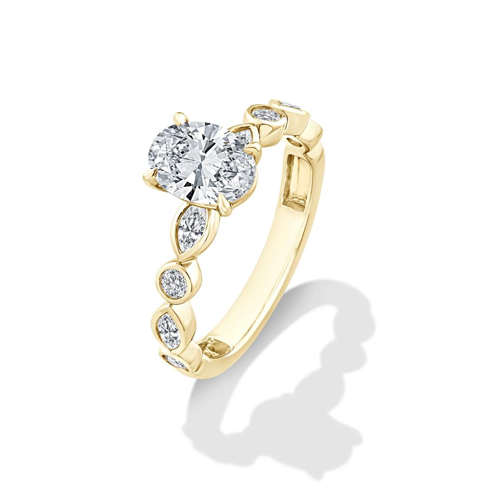 Lab Grown Diamond Oval Center Engagement Ring in 10K Yellow Gold (1 3/8 ct. tw.) – Image 4 of 4