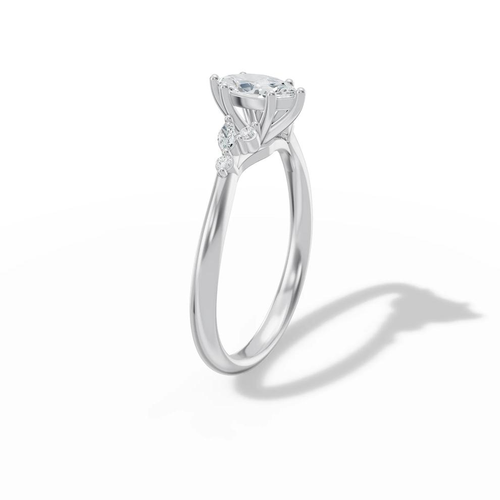 Diamond Marquise Engagement Ring in 14K White Gold (3/8 ct. tw.) – Image 3 of 4