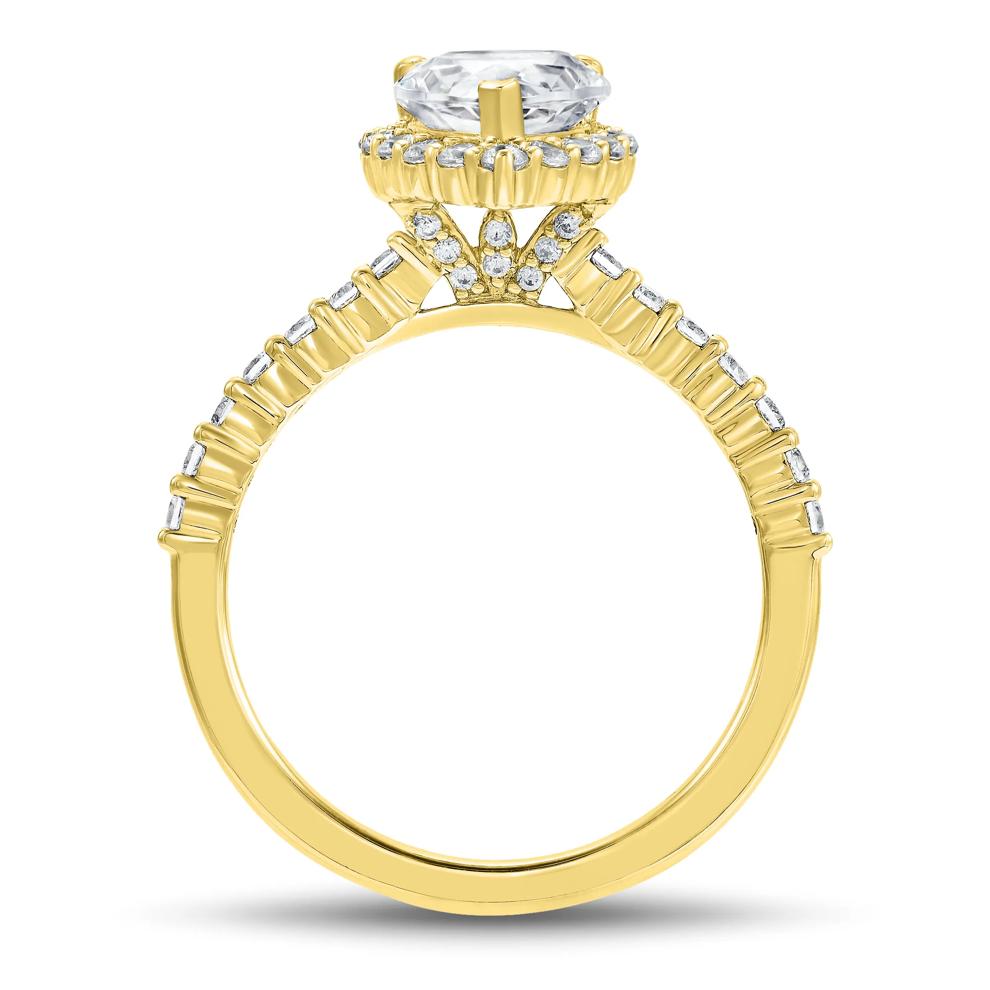 Lab Grown Diamond Pear-Shaped Halo Engagement Ring in 14K Yellow Gold (1 3/4 ct. tw.) – Image 2 of 3