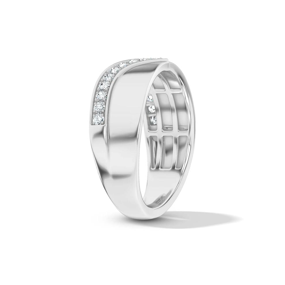 Lab Grown Diamond Wide Chevron Band in 10K White Gold (1/4 ct. tw.) – Image 3 of 4