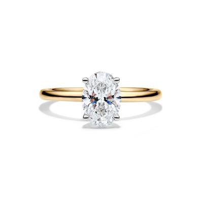 Lab Grown Diamond Solitaire Oval Engagement Ring in 14K Yellow Gold (1 1/2 ct.)