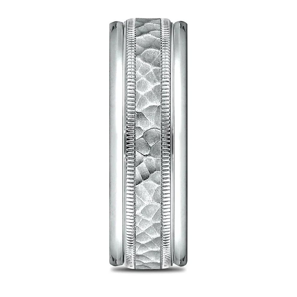 Men's Hammer Finish Band in 10K White Gold, 6MM – Image 3 of 3