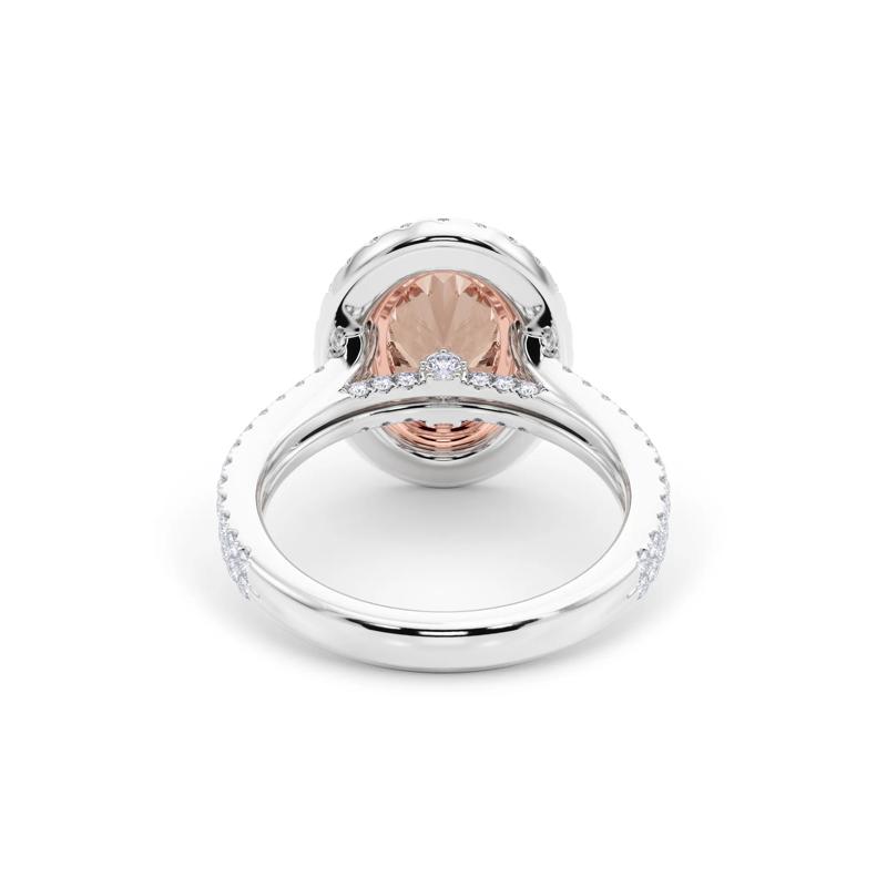 Lab Grown Pink Diamond Halo Engagement Ring in 14K White and Rose Gold &#40;3  5/8 ct. tw.&#41; – Image 4 of 5
