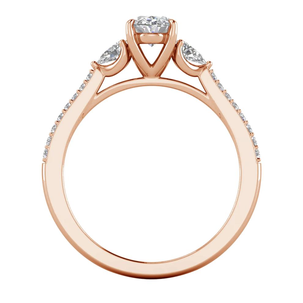 Lab Grown Diamond Three-Stone Engagement Ring in 10K Rose Gold (1 ct. tw.) – Image 2 of 3