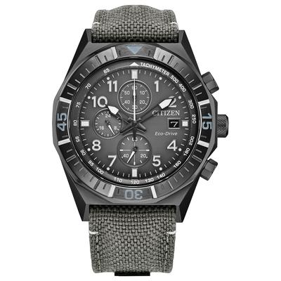 Men's Sports Casual Nighthawk Chrono Watch in Gray Nylon