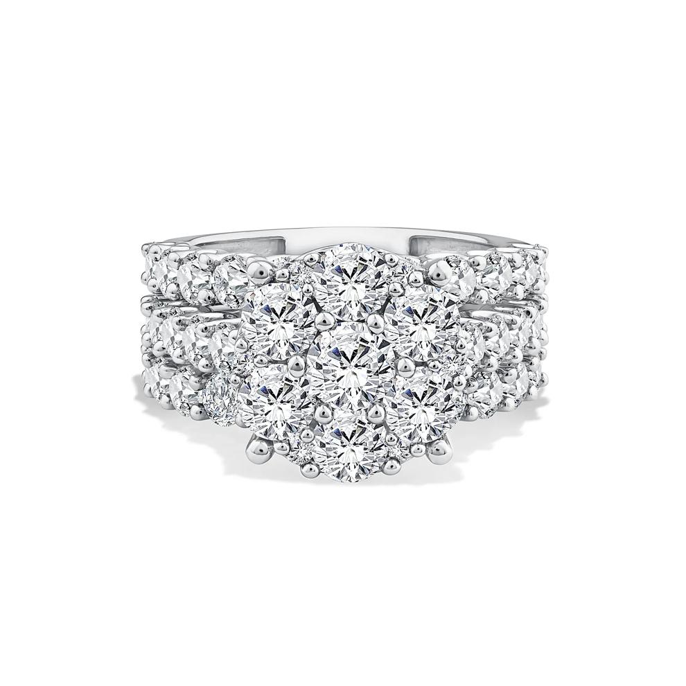 Lab Grown Diamond Round Composite Engagement Set in 10K White Gold (5 ct. tw.) – Image 1 of 5