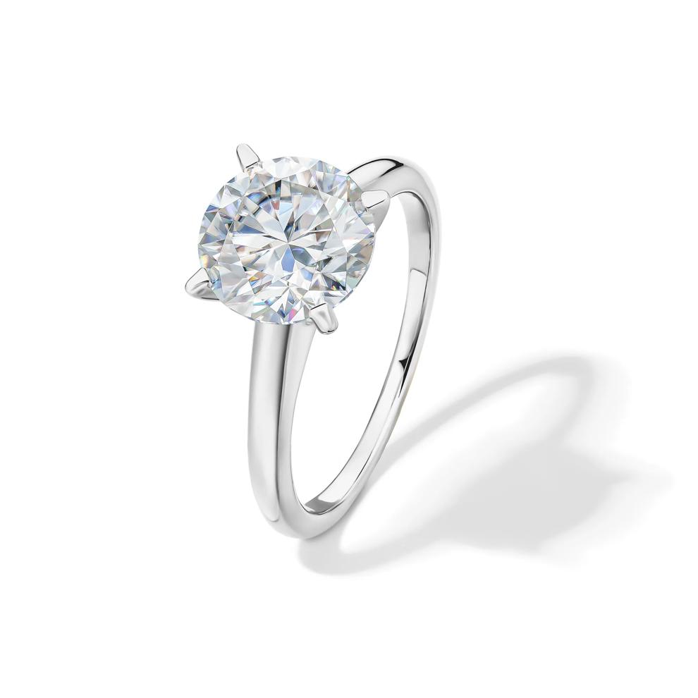 Lab-Created Moissanite Round Solitaire Ring in 10K White Gold (2 ct. dew) – Image 4 of 4