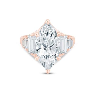 Lab Grown Diamond Marquise Engagement Ring in 18K Rose Gold (6 3/8 ct. tw.)