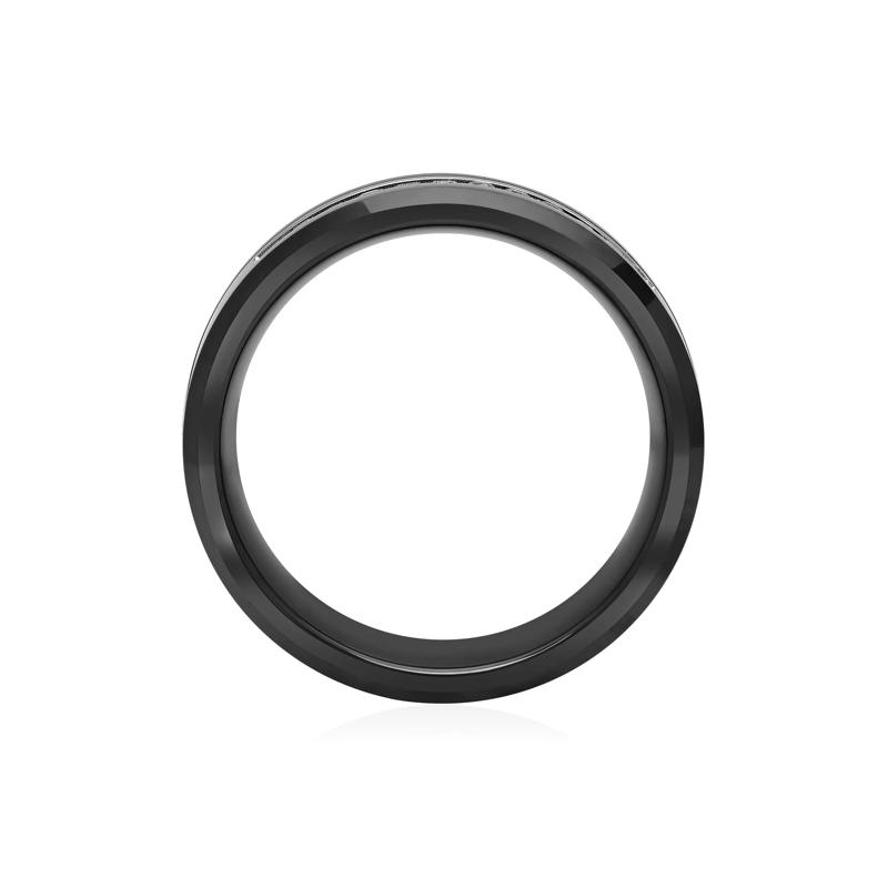Men&#39;s 1/7 ct. tw. Diamond Band in Stainless Steel &amp; Ceramic – Image 2 of 3