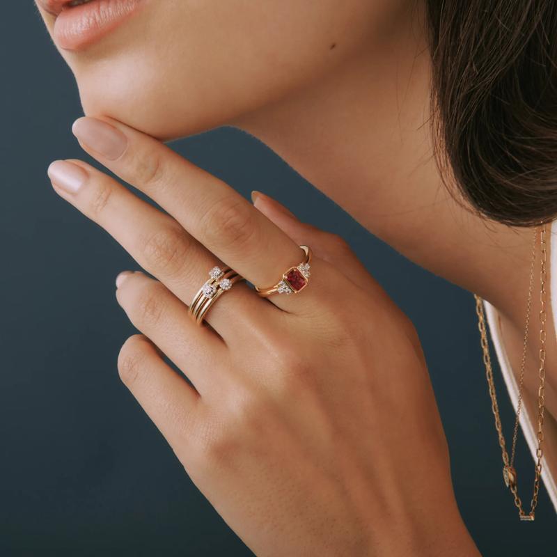 Lab-Created Ruby and Lab-Created White Sapphire Vintage Ring in Vermeil – Image 6 of 7