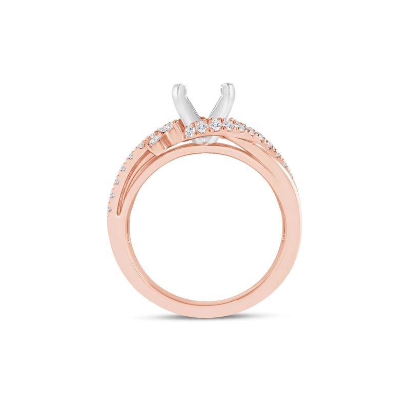 1/3 ct. tw. Round-Cut Diamond Semi-Mount Engagement Ring in 14k Rose Gold &#40;Setting Only&#41; – Image 2 of 6