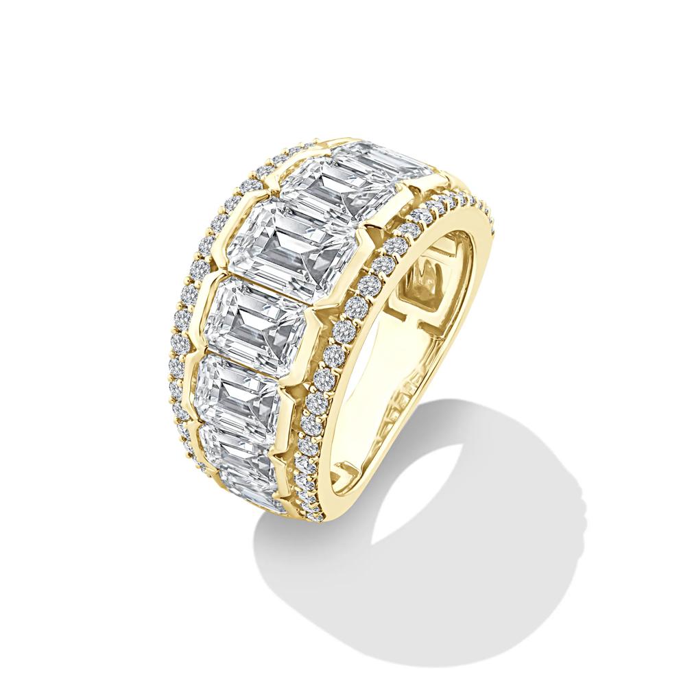 Lab Grown Diamond Emerald-Cut Center Anniversary Band in 14K Yellow Gold (7 ct. tw.) – Image 4 of 4