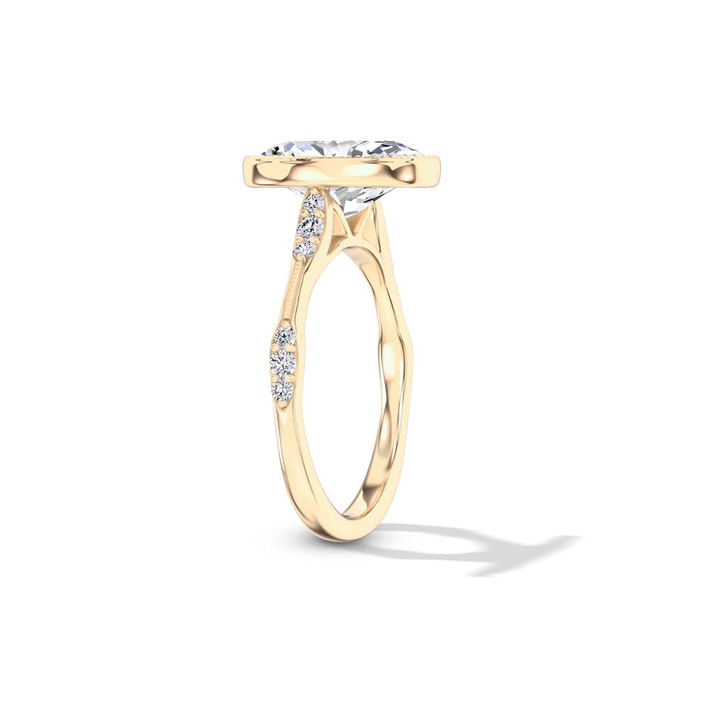 Lab Grown Diamond Oval Milgrain Bezel Engagement Ring in 14K Yellow Gold (3 1/8 ct. tw.) – Image 3 of 4
