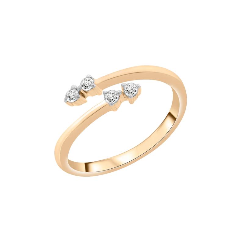 Diamond Open Bypass Ring in 10K Yellow Gold &#40;1/10 ct. tw.&#41; – Image 5 of 5