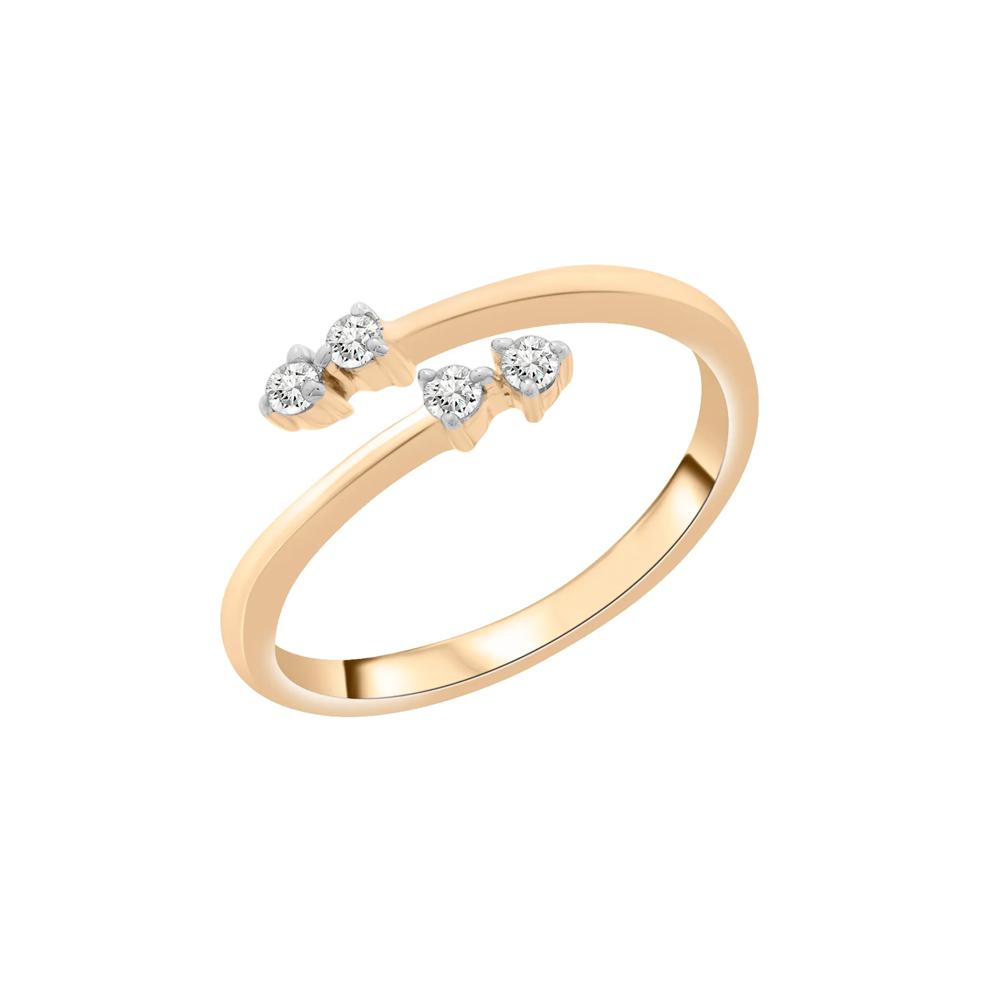 Diamond Open Bypass Ring in 10K Yellow Gold (1/10 ct. tw.) – Image 5 of 5