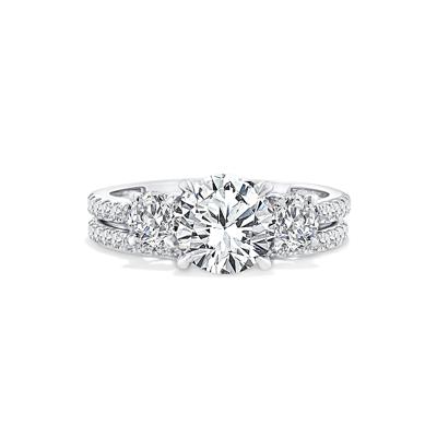 Lab Grown Diamond Three-Stone Engagement Set in 10K White Gold (2 1/2 ct. tw.)