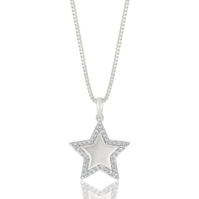 Diamond Star Pendant in Sterling Silver (1/7 ct. tw.)