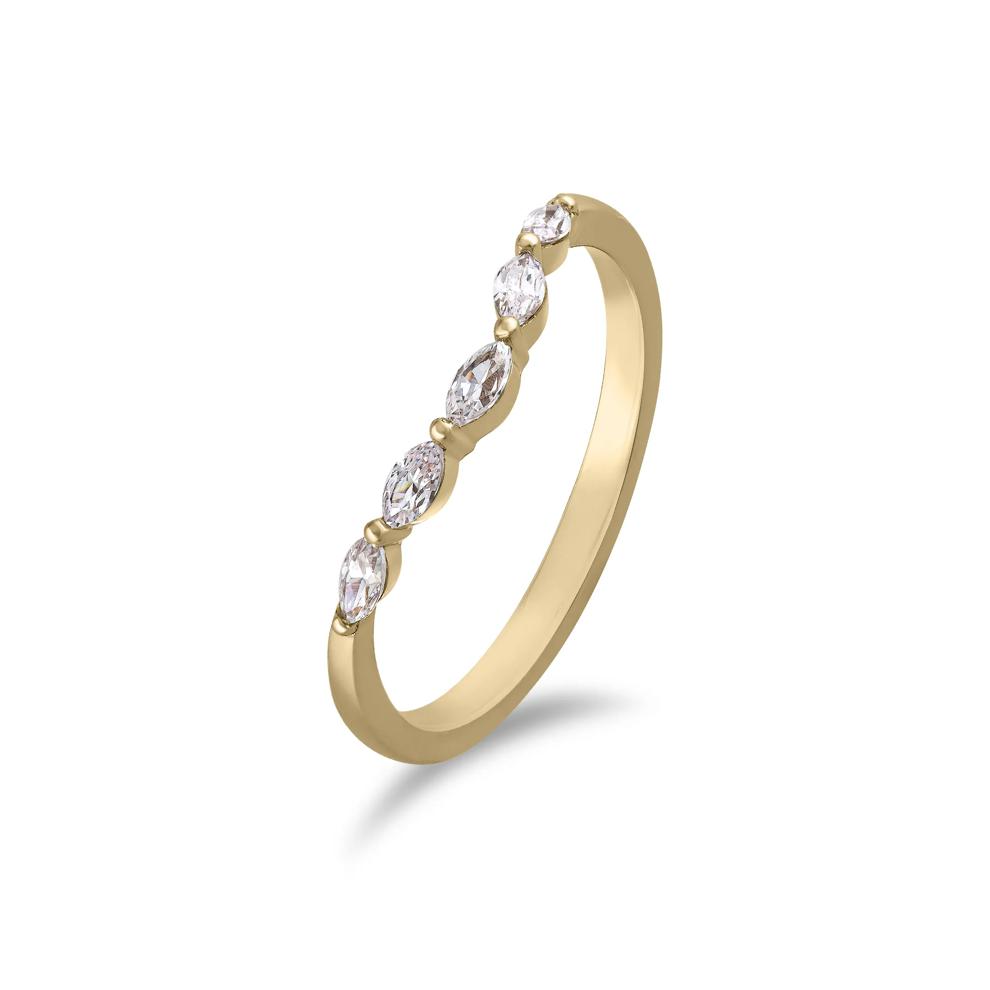 Lab Grown Diamond Contour Band in 14K Yellow Gold (1/5 ct. tw.) – Image 4 of 4
