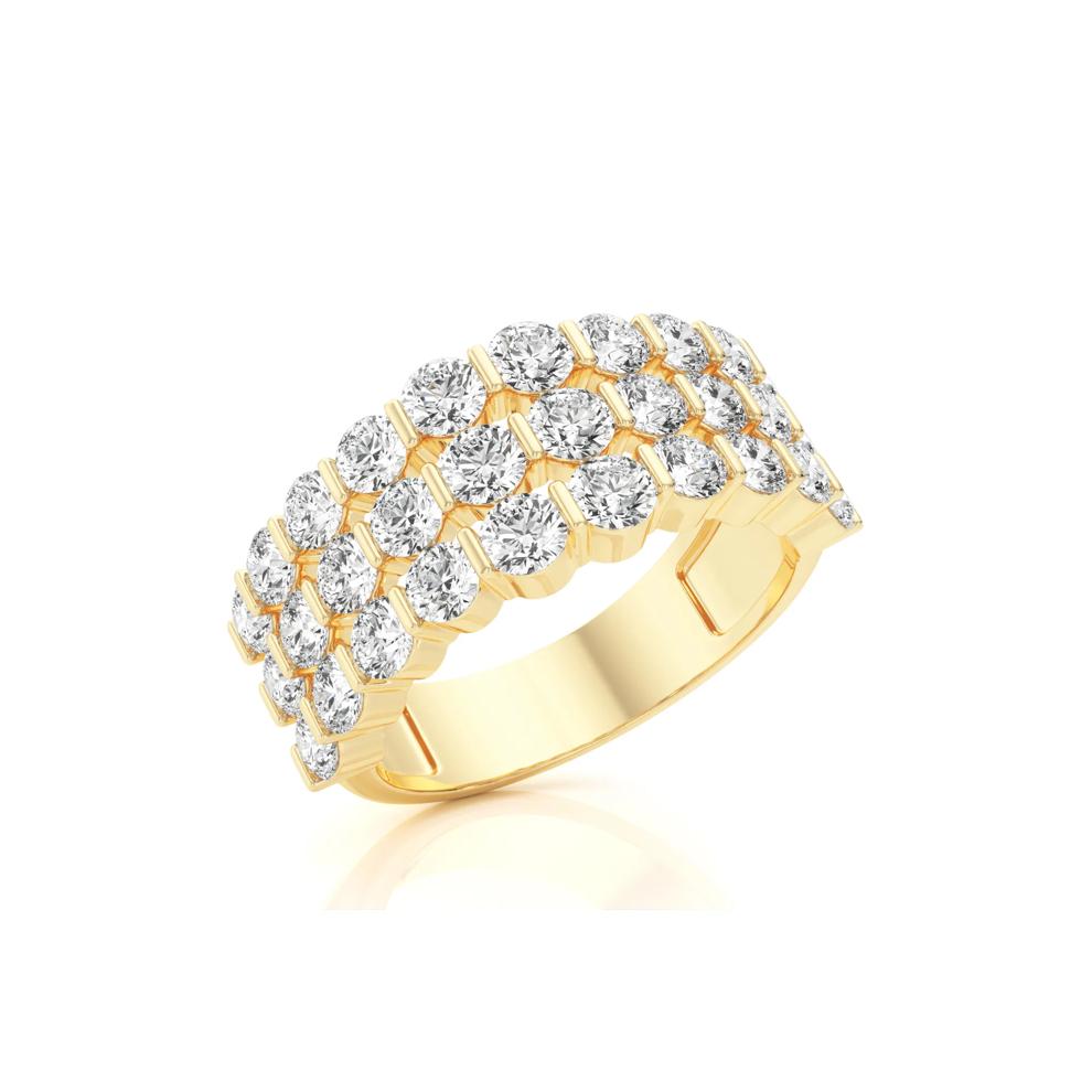 Lab Grown Diamond Three-Row Band in 10K Yellow Gold (2-1/2 ct. tw.) – Image 5 of 5