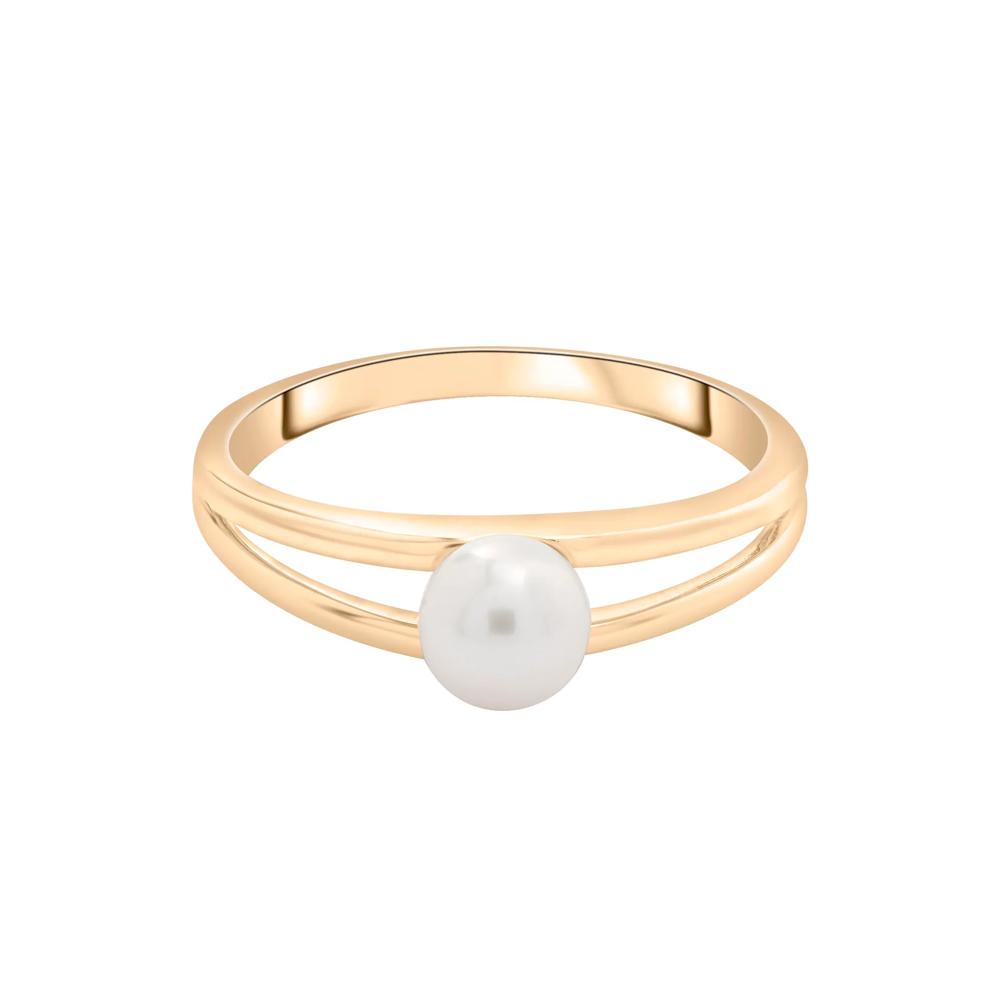 Freshwater Cultured Pearl Mini Split Shank Ring in 10K Yellow Gold – Image 1 of 5