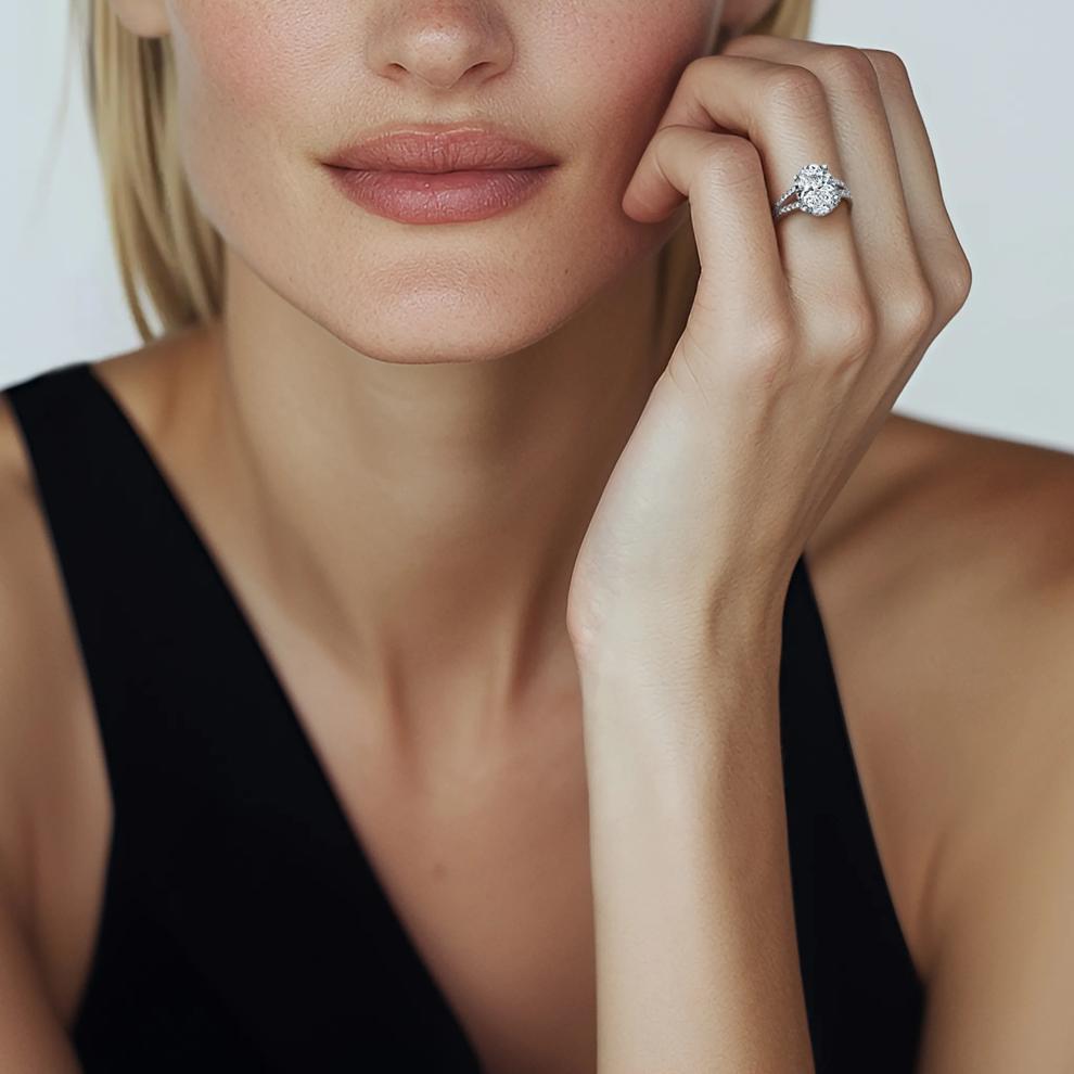 Georgia Lab Grown Diamond Engagement Ring in Platinum (3 1/2 ct. tw.) – Image 5 of 5