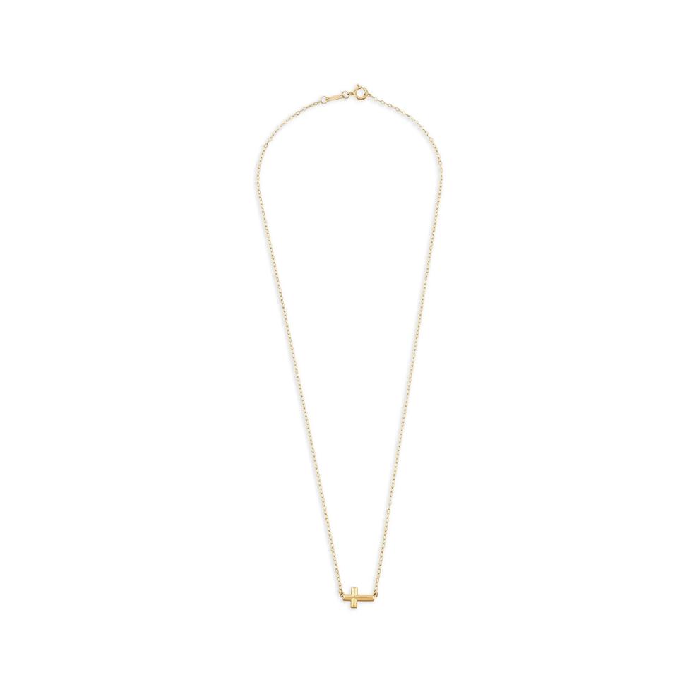 Sideways Cross Pendant in 10K Yellow Gold – Image 3 of 4
