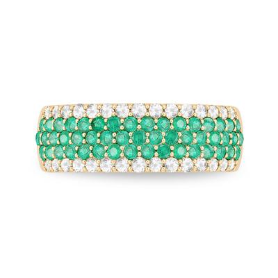 Emerald & Diamond Ring in 10K Yellow Gold (3/8 ct. tw.)