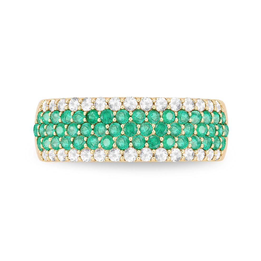 Emerald &amp; Diamond Ring in 10K Yellow Gold (3/8 ct. tw.) – Image 1 of 4
