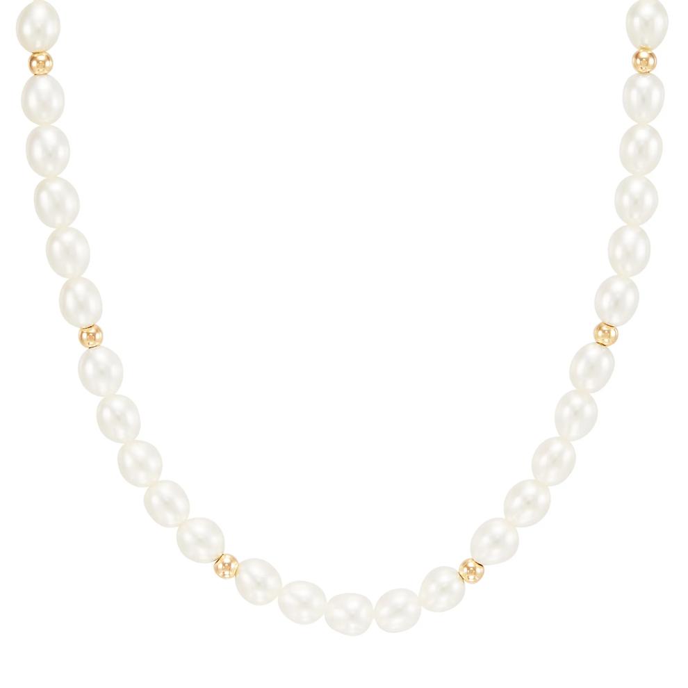 Pearl and Gold Beaded Necklace in 14K Yellow Gold – Image 1 of 3