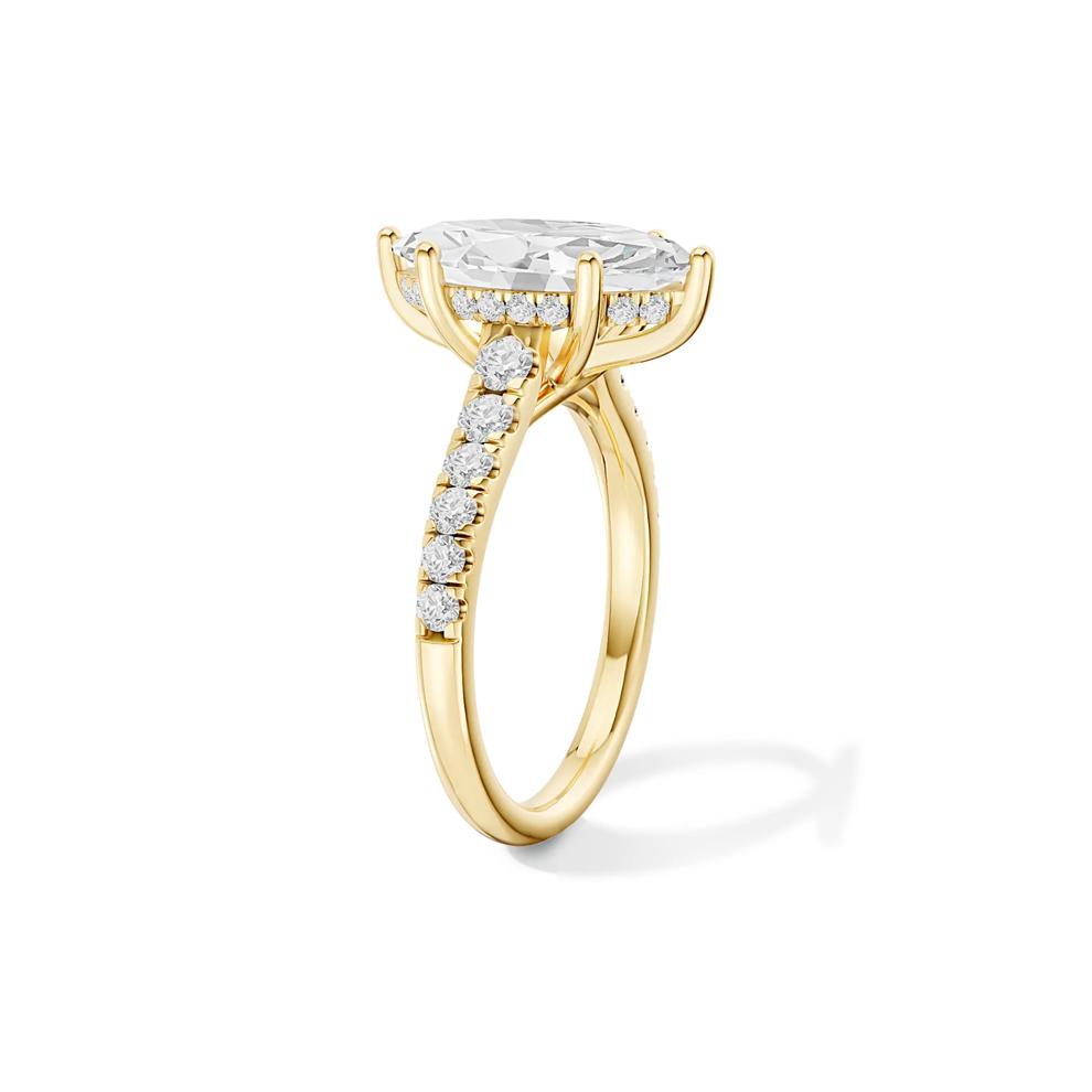 Kit Lab Grown Diamond Marquise Center Engagement Ring in 18K Yellow Gold (3 1/2 ct. tw.) – Image 4 of 4