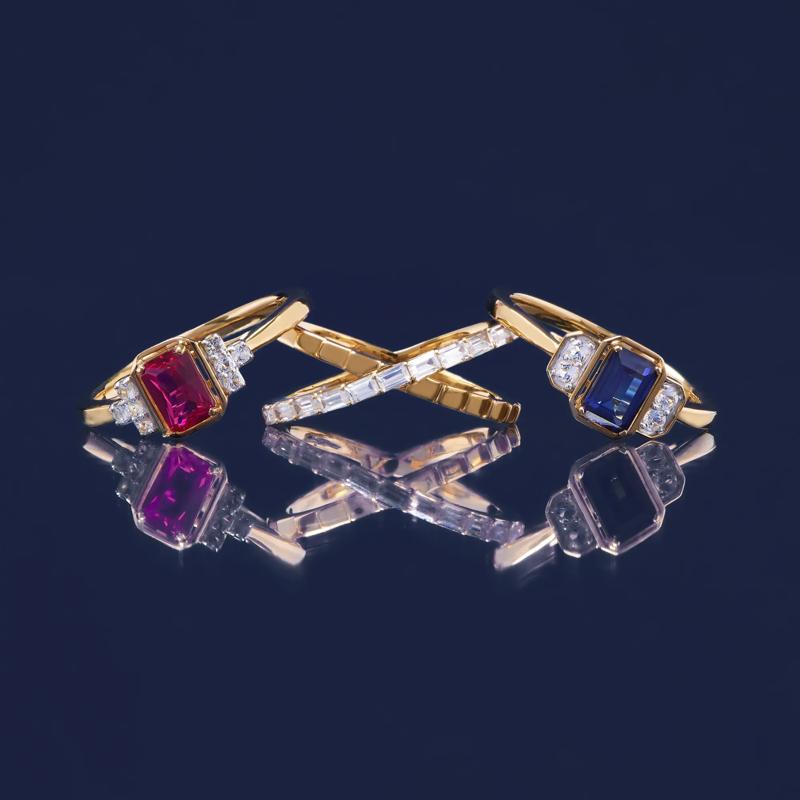 Lab-Created Ruby and Lab-Created White Sapphire Vintage Ring in Vermeil – Image 7 of 7