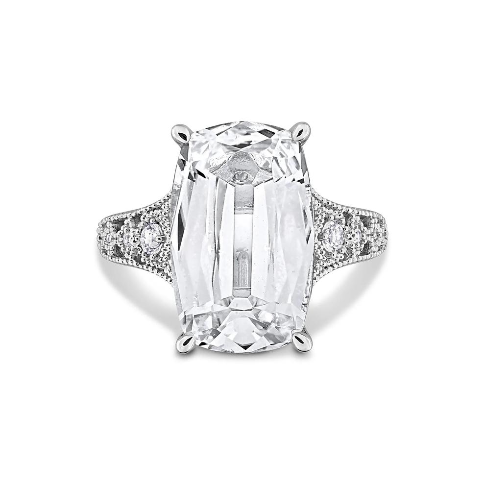 Lab-Created White Sapphire Cocktail Ring in Sterling Silver – Image 1 of 4