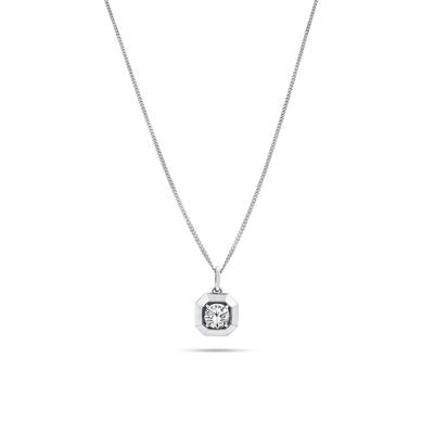 Lab Grown Round Diamond Pendant Necklace in 10K White Gold (1 1/2 ct. tw.)