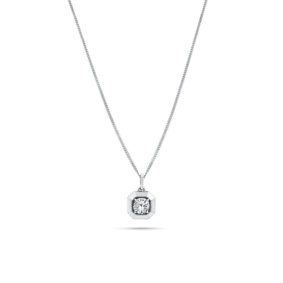 Lab Grown Round Diamond Pendant Necklace in 10K White Gold (1 1/2 ct. tw.) – Image 1 of 4