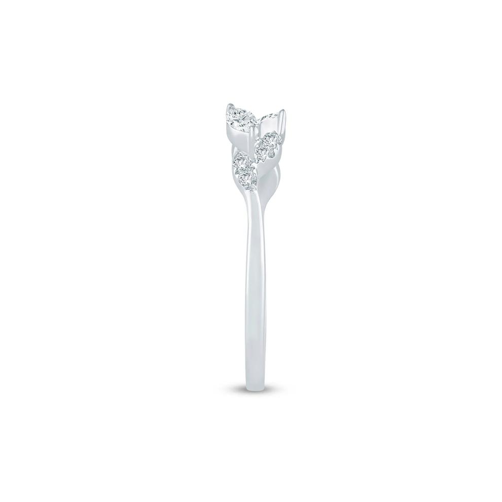 Lab Grown Diamond Floral Open Anniversary Band in 14K White Gold (1/5 ct. tw.) – Image 3 of 3