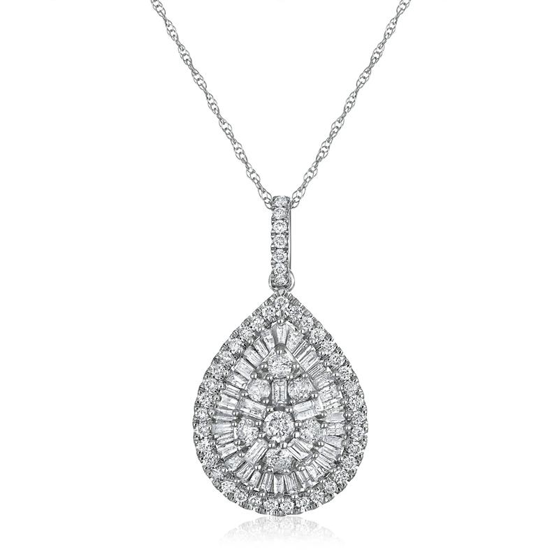 Diamond Pendant in 10K White Gold &#40;1 ct. tw.&#41; – Image 1 of 3