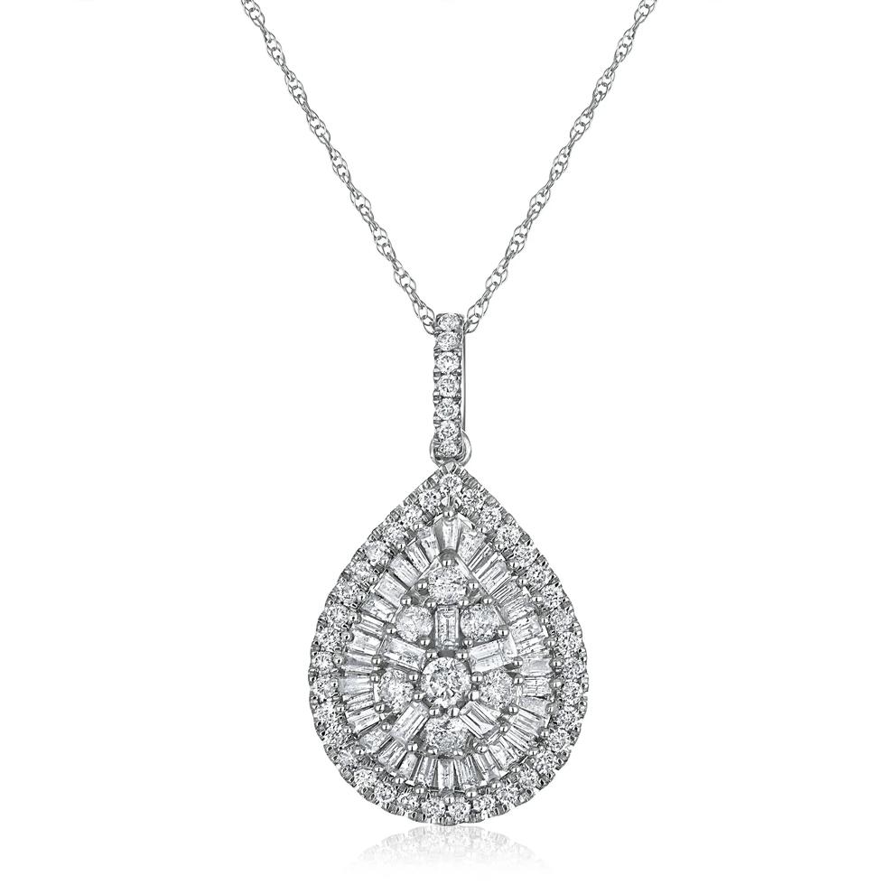 Diamond Pendant in 10K White Gold (1 ct. tw.) – Image 1 of 3