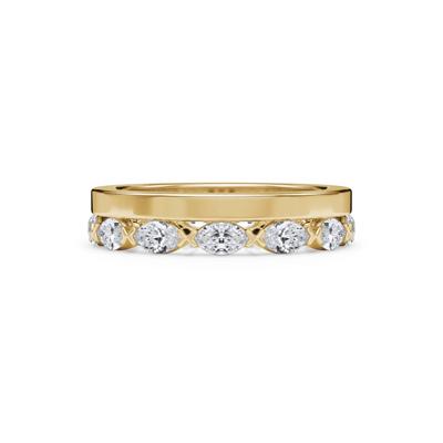 Diamond Marquise High Polished Stack Eternity Band in 14K Yellow Gold (1 ct. tw.)