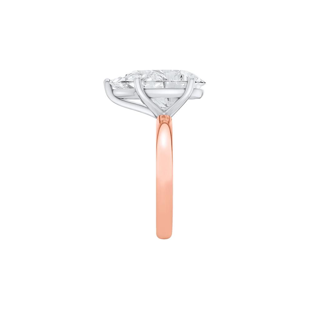 Lab Grown Diamond Pear-Shaped Solitaire Ring in 14K Rose &amp; White Gold (6 ct.) – Image 3 of 4