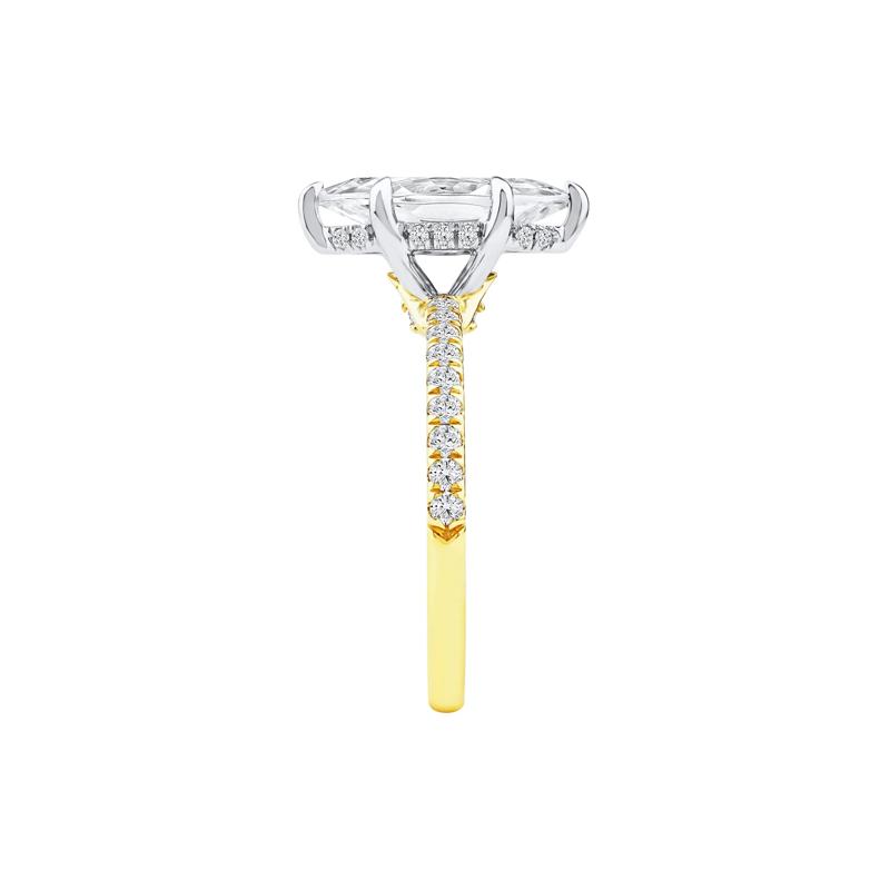 Palmer Lab Grown Diamond Marquise Engagement Ring in 14K Yellow and White Gold &#40;2 7/8 ct. tw.&#41; – Image 3 of 5