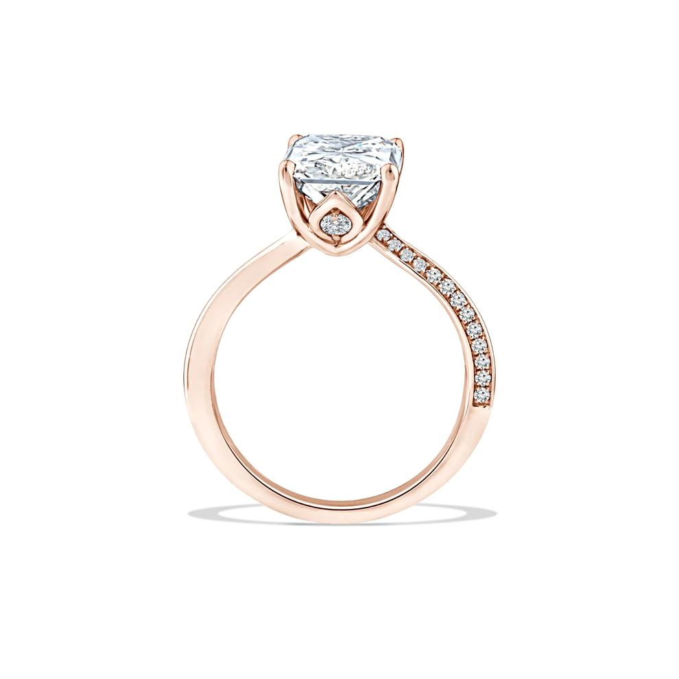 Lab Grown Diamond Radiant Center Engagement Ring in 18K Rose Gold (4 1/5 ct. tw.) – Image 2 of 4