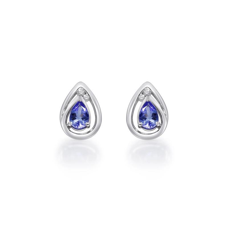 Tanzanite and Diamond Accent Earrings in Sterling Silver – Image 1 of 3
